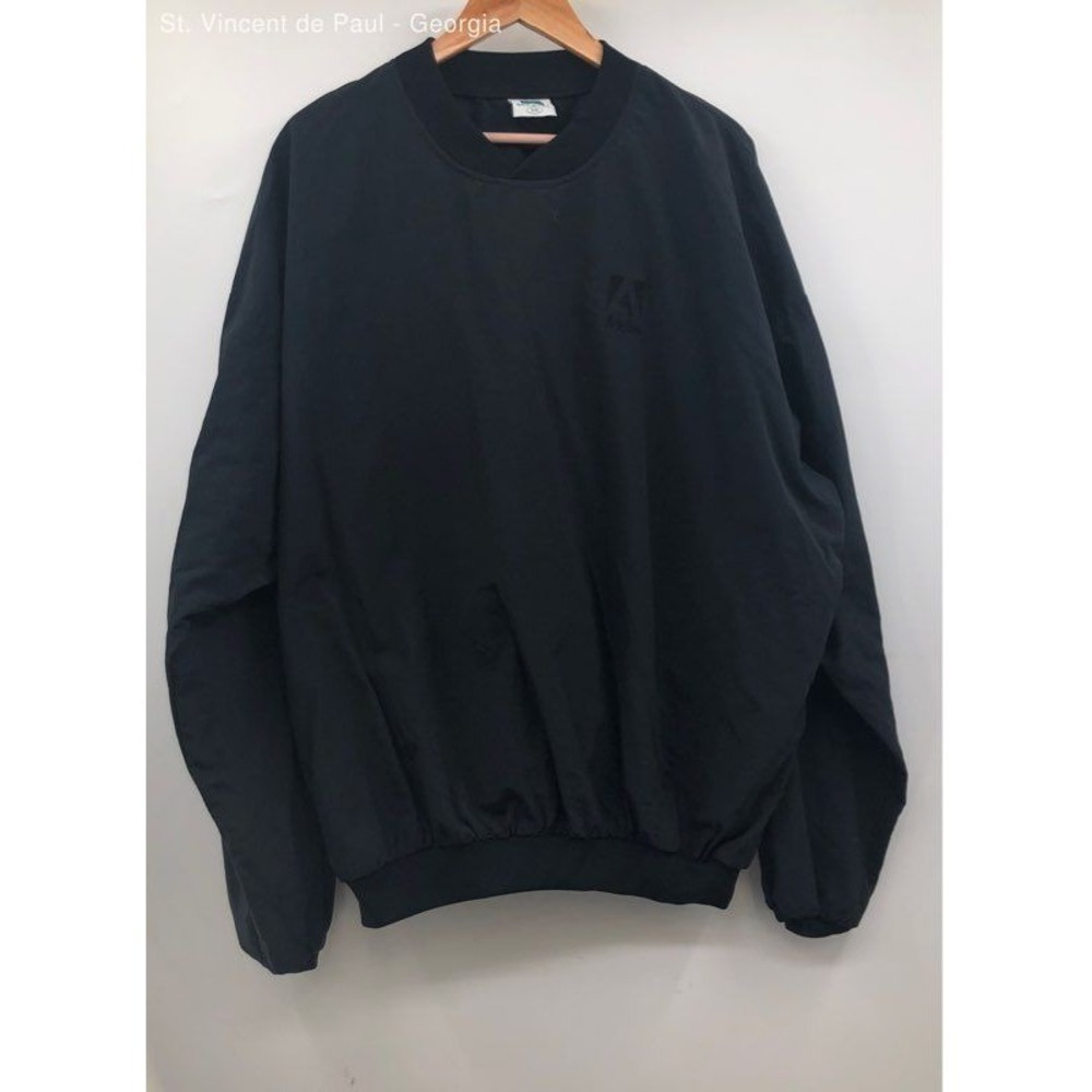 Turfer Black Embroidered Pullover Windbreaker Sweatshirt Vintage USA Made - XXL